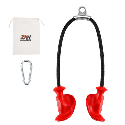 ZKN NEW DAWN Tricep Rope Pull Down Attachment with Ergonomic Handles,Triceps Rope for Cable Machine Pulley System,Home Gym Accessories (Red)
