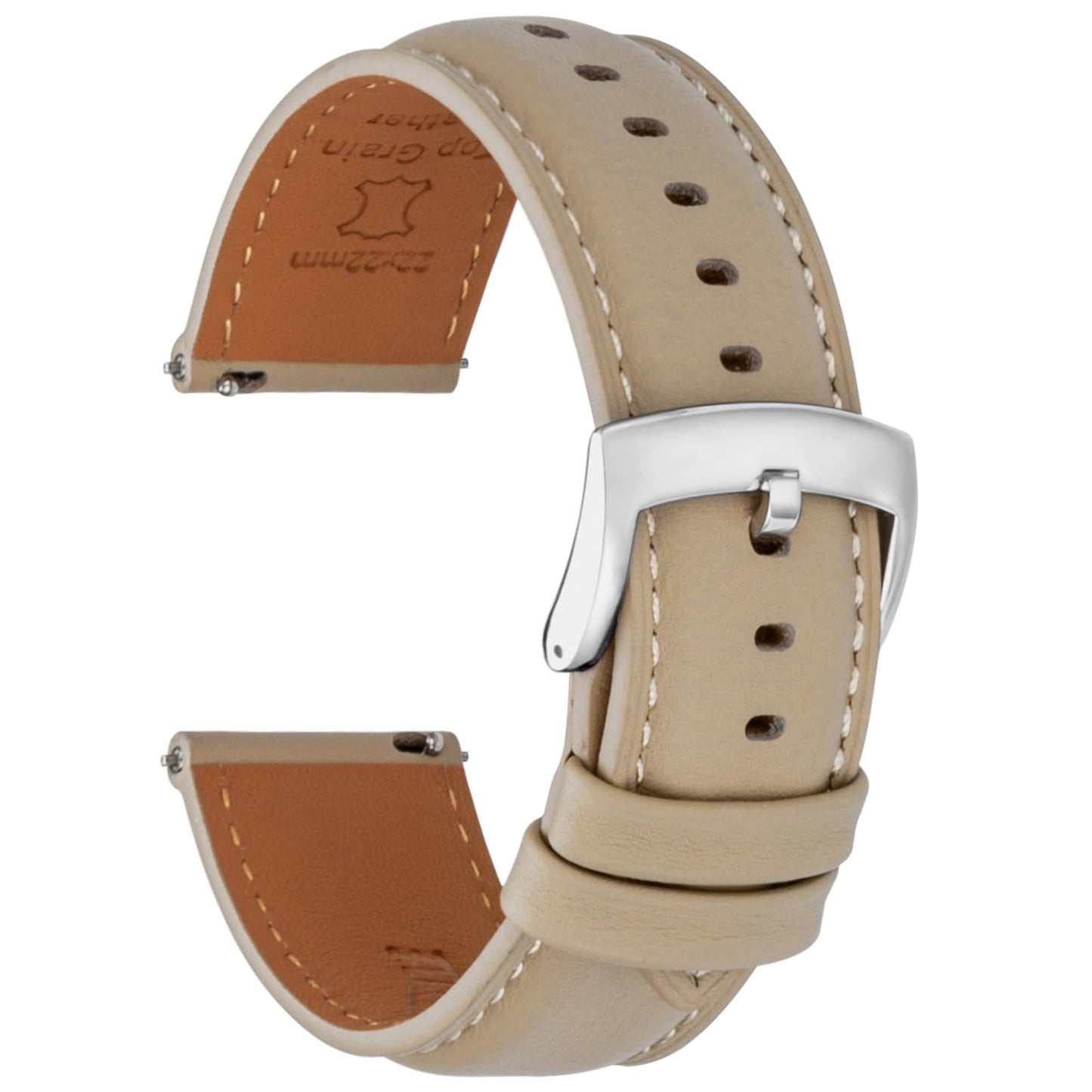 CORROPELLE Leather Watch Band Strap Quick Release, Soft Padded Top Grain Nappa Leather Wrist band for Men Women, Choice of Width 18mm 19mm 20mm 21mm 22mm Replacement band for Watch & Smartwatch
