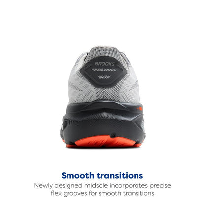 Brooks Men’s Ghost 17 Neutral Running Shoe - Oyster Mushroom/Orange/Ebony - 10 Wide