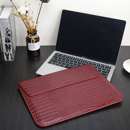 LCMOCICO PU Leather Flap Style Case Bags Laptop Sleeve for 2023-2026 MacBook Air 15 inch M5 M4 M3 M2 A3448 A3241 A3114 A2941 Notebook Bag for Mac Pro 16 M1 A2485 2019-2026 A3428,Pro 15 2012-2019, Red
