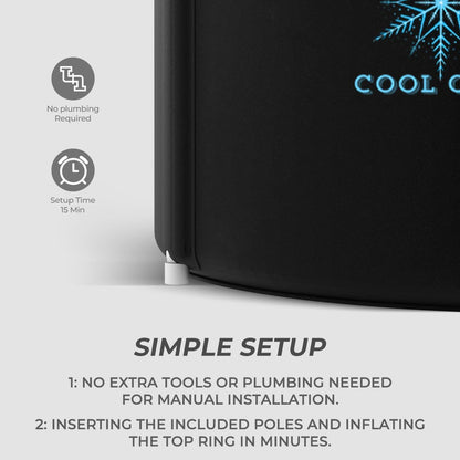 Coolcures Portable XL Ice Bath Tub - 105 Gal Ice Plunge Tub for Athletes, Recovery & Hot/Cold Therapy - Easy Setup Cold Plunge Tub with Lid & 5-Layer Insulation - Fast Drainage Inflatable Ice Bath