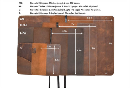 CestAntiQ, Leather Journal Cover for Field Notes, Notebook Cover for Cahier, Wallet Case, (3.5 x 5.5 in.) Cards Slot/Refillable Travelers Pocket Notebook Handmade with Pen Holder Brown