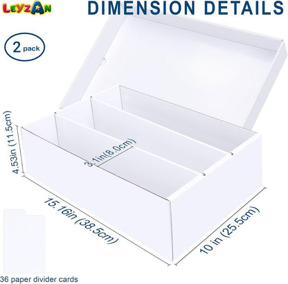 Trading Card Storage Box - 2400 Count Cardboard Organizer with Dividers | Perfect for MTG, TCG, Sports