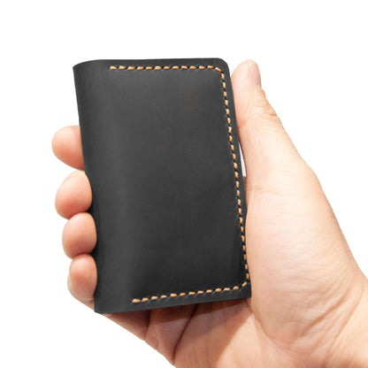 Turbosnail Leather for Men & Women Front Pocket Card Holder | Minimalist Wallet | Front Pocket Wallet | Leather Card Sleeve | Minimalist Handmade Card Holder (Style 1 (Skull and Bones))