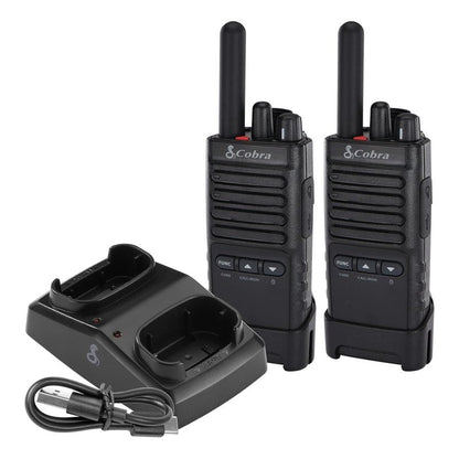 Cobra PX650 - Professional/Business Walkie Talkies - Rechargeable, 300,000 sq. ft/25 Floor Range, Dust Protected and Splashproof (IP54 rating), Two-Way Radio Set (2-Pack)