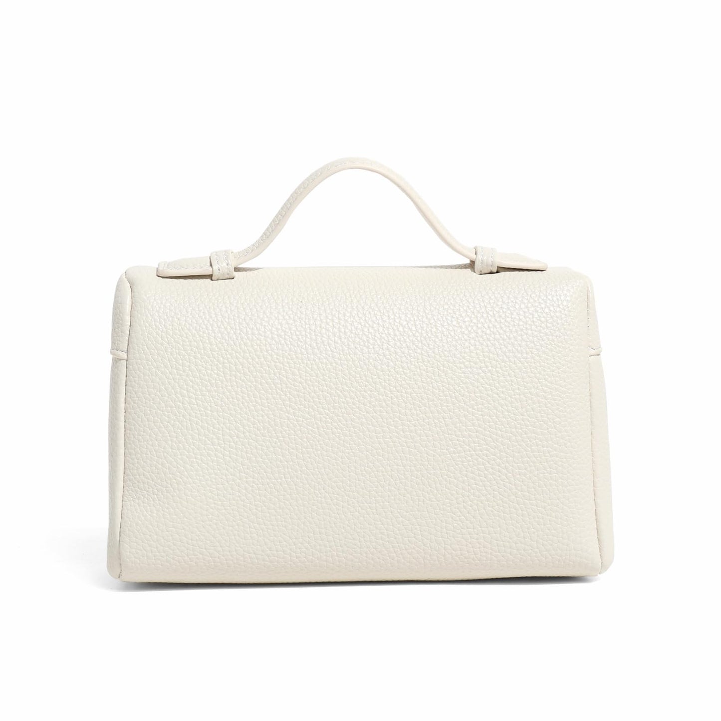Crossbody Bag for Women Top-Handle Pouch Mini Bag Designer Shoulder Leather Handbag Trendy Purse (Beige)
