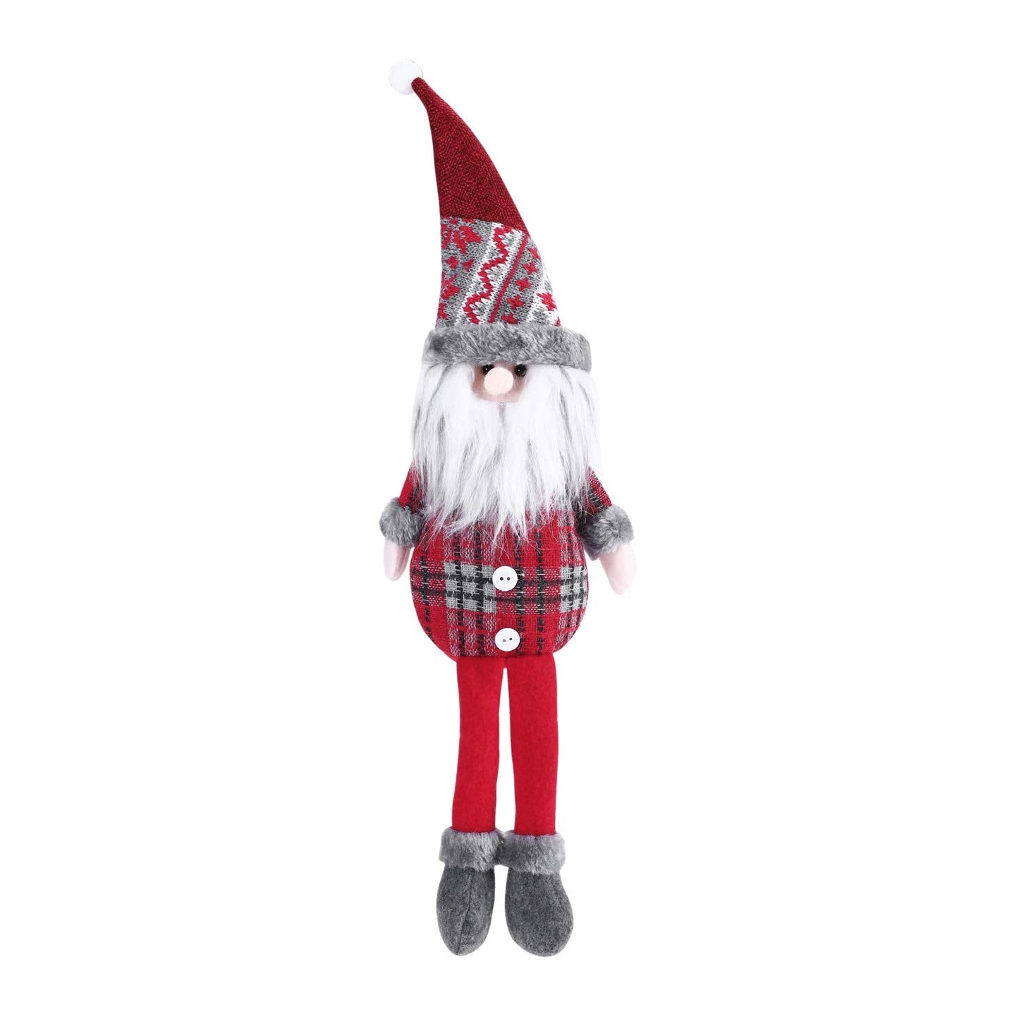 SIQITECHNO Christmas Decorations Long-Legged Santa Claus Elk Mouse Snowmen Sitting Hanging Plush Figurine Doll Ornaments for Home Window Table Fireplace Shelf Sitter Christmas Party Decoration Gifts