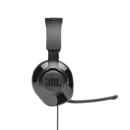 JBL Quantum 200 - Wired over-ear gaming headset with Voice focus directional flip-up mic and memory foam ear cushions (Black)