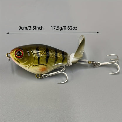 Proaovao Topwater Fishing Lures 3pcs Fishing Bait Kit Bass Fishing Lure with Floating Rotating Tail Trout Pike Perch Swimbaits AH7517 2.95in Saltwater Plopper Bait Teasers Gift for Men Musky Lures