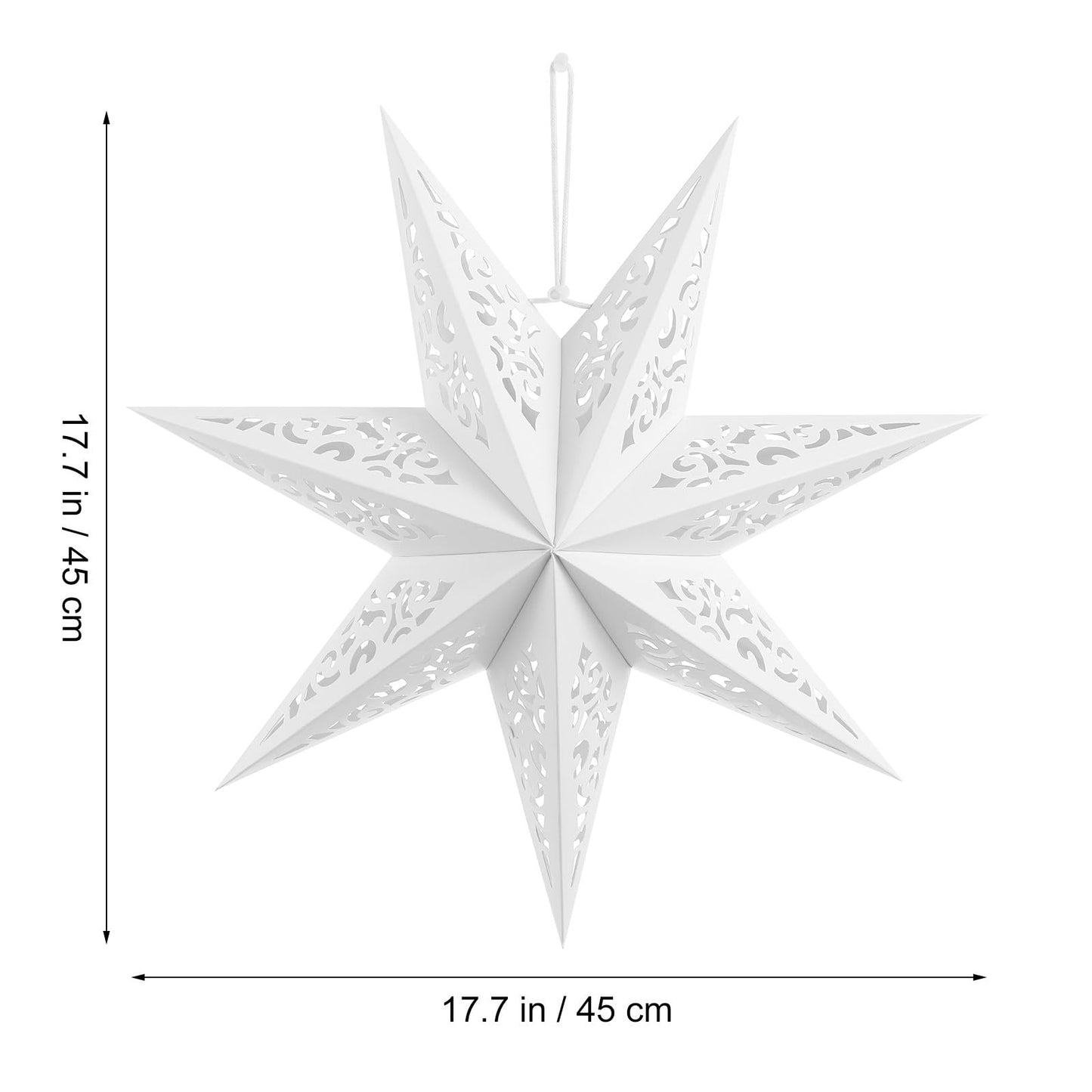 Ipetboom Star Shaped Lampshade Decorative Light Cover 17.71In Hollow Out Paper Lantern for Home Bedroom Festival Party Decoration