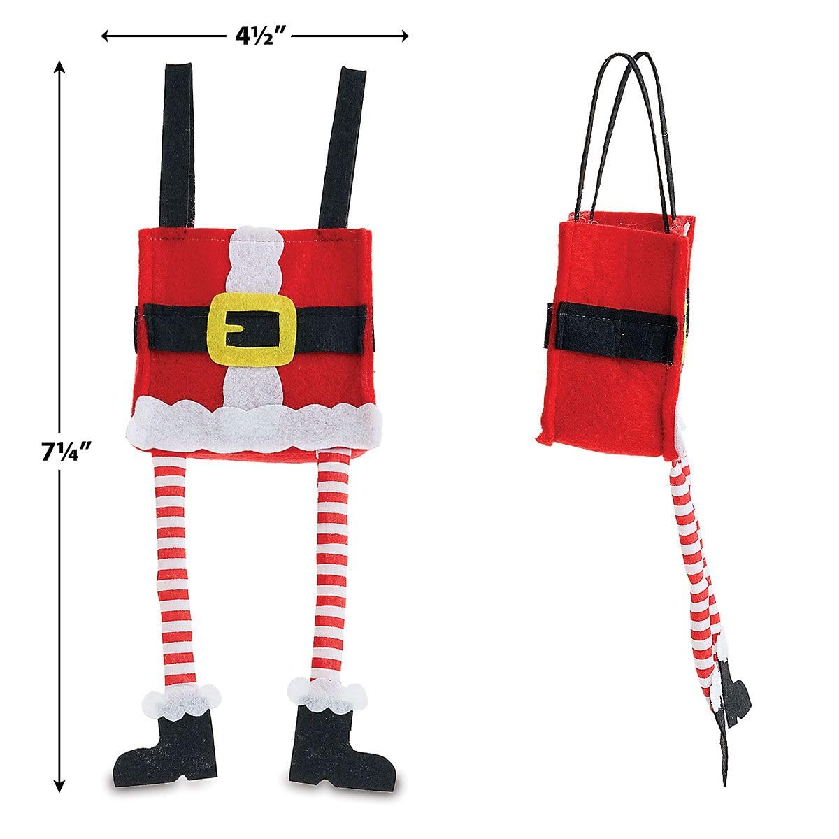 Santa Pants Christmas Treat Bags, Set of 6 Gift Bags for Children Holiday Parties Teachers Decorations