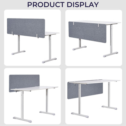 Vandebiao Clamp-On Desk Divider, 48 x 18 Inch Desktop Privacy Partition Panel for Office and Home Workspace - Gray