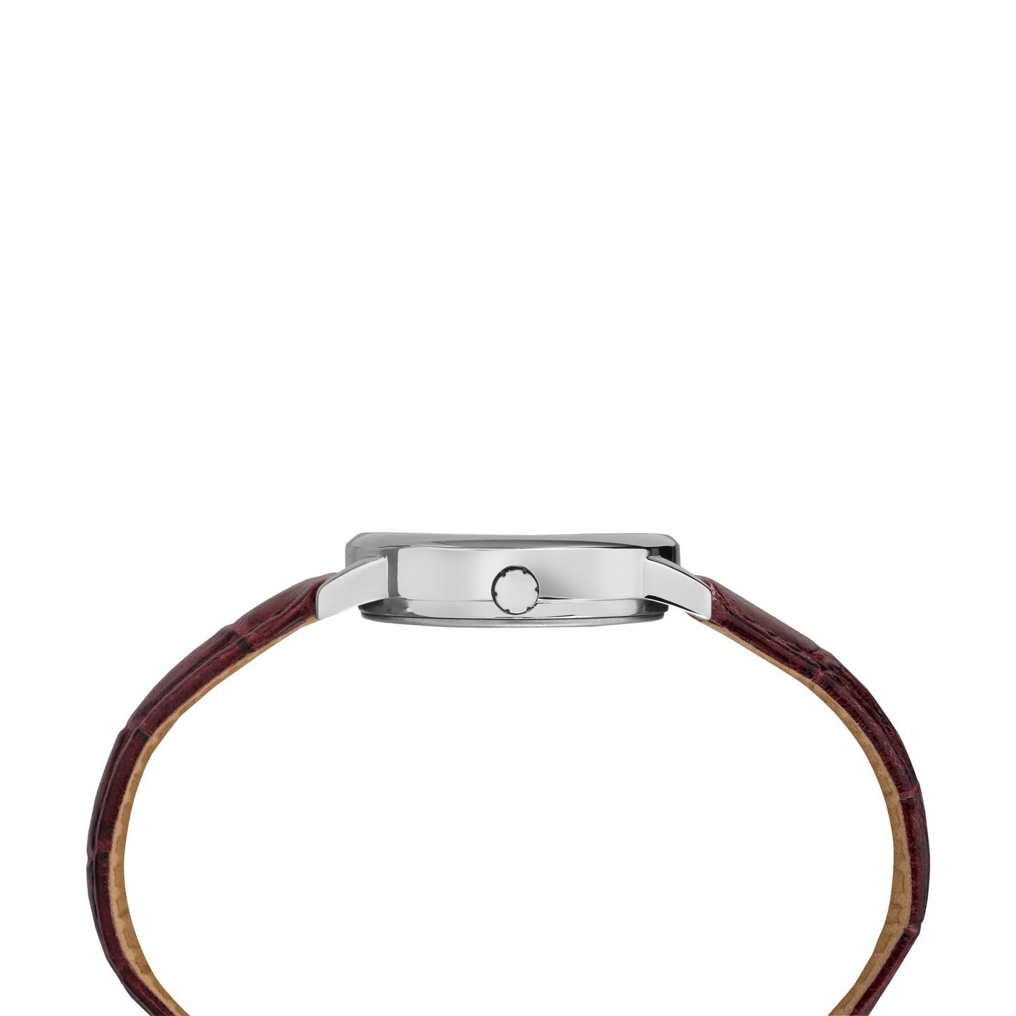 Timex Women's Easy Reader 30mm Watch – Silver-Tone Case Cream Dial with Brown Croco Leather Strap