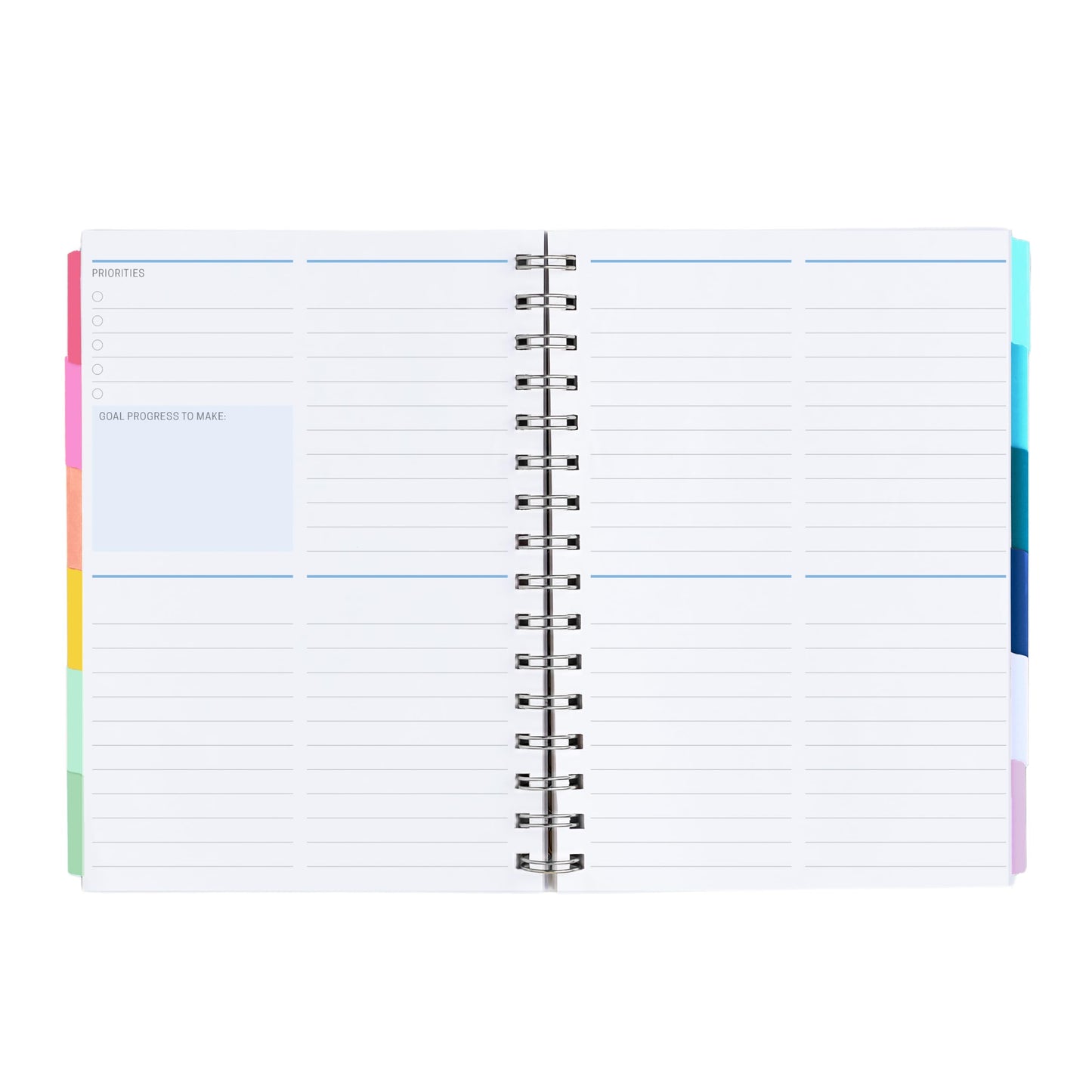 Inspired by Erin Condren A5 Undated Planner, Spiral Bound Daily & Weekly Planner with Monthly Tabs, Portable Organizer for Productivity, Goal Setting, Includes Sticker Sheets, Green Leaves Design
