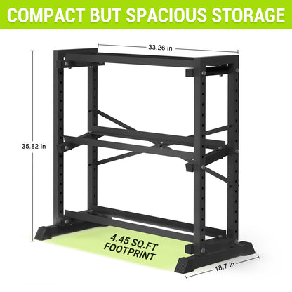 Eocnrhe Dumbbell Rack Stand Only, Weight Rack for Home Gym, 3-Tier Adjustable Dumbell Rack, Heavy-Duty Weight Stand for Dumbbells Kettlebells & Weight Plates(Rack Only)
