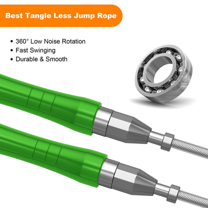 Jump Rope, High Speed Weighted Jump Rope - Premium Quality Tangle-Free - Self-Locking Screw-Free Design - Jump Ropes for Fitness - Skipping Rope for Workout Fitness, Crossfit & Home Exercises