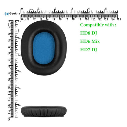 Geekria Replacement Ear Pads for Sennheiser HD8 DJ, HD6 Mix, HD7 DJ Headphones Ear Cushions, Repair Parts (Black)