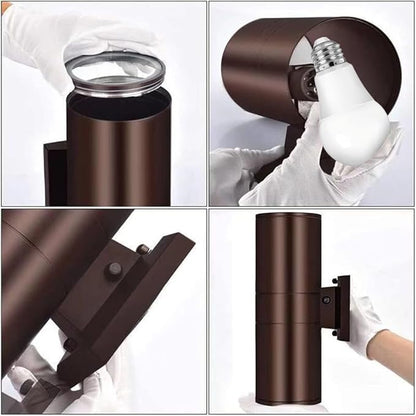 Outdoor Wall Lights Dusk to Dawn Exterior Lighting Fixtures, ETL Listed Cylinder Up Down Outdoor Porch Light,Modern Outdoor Sconce Lights for House Garage Patio,Bulbs Included