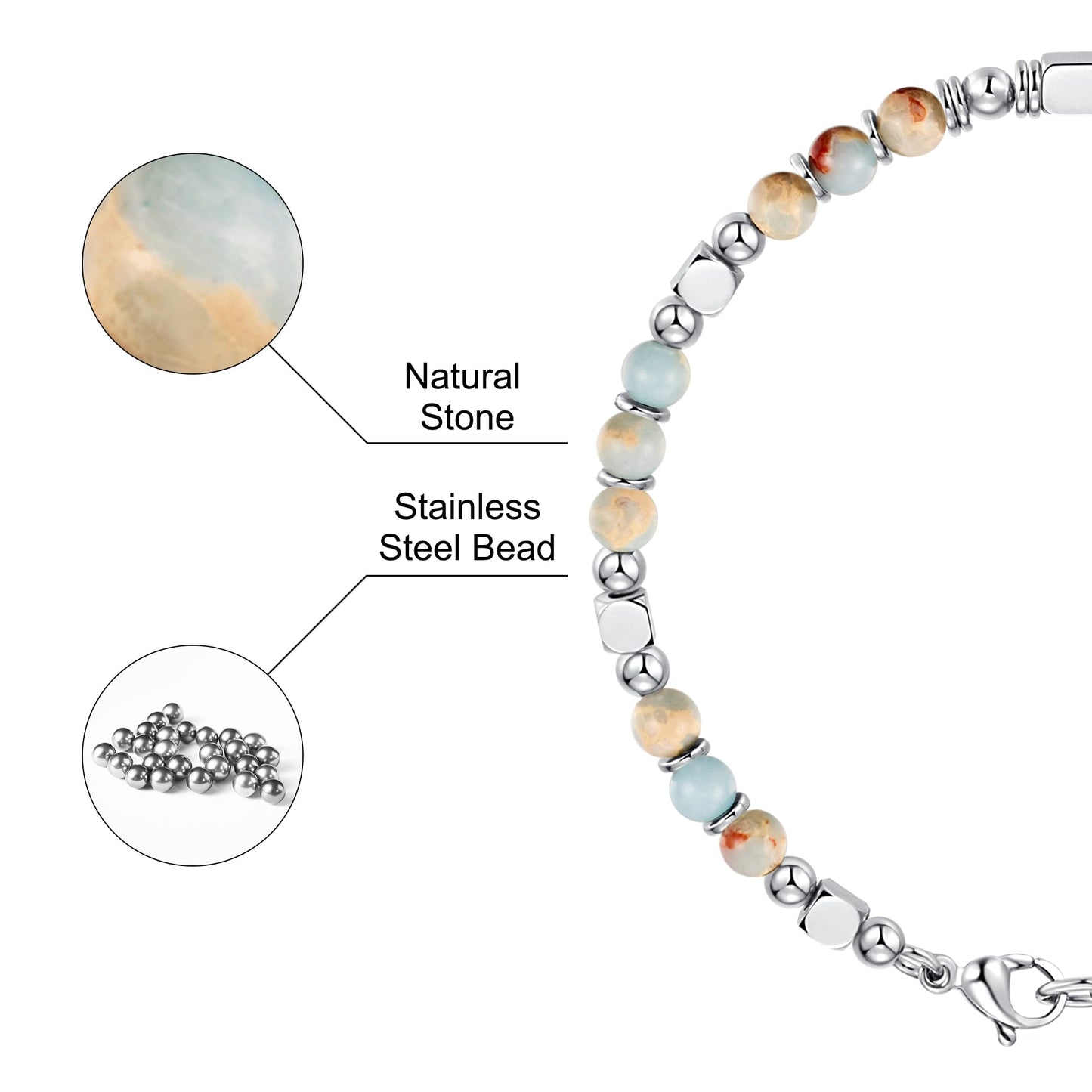 SIUMAL Bracelets for Women, Silver & Gold Bracelets for Women, Boho Beaded Bracelet, Trendy Jewelry Gifts for Lover Mom Friends