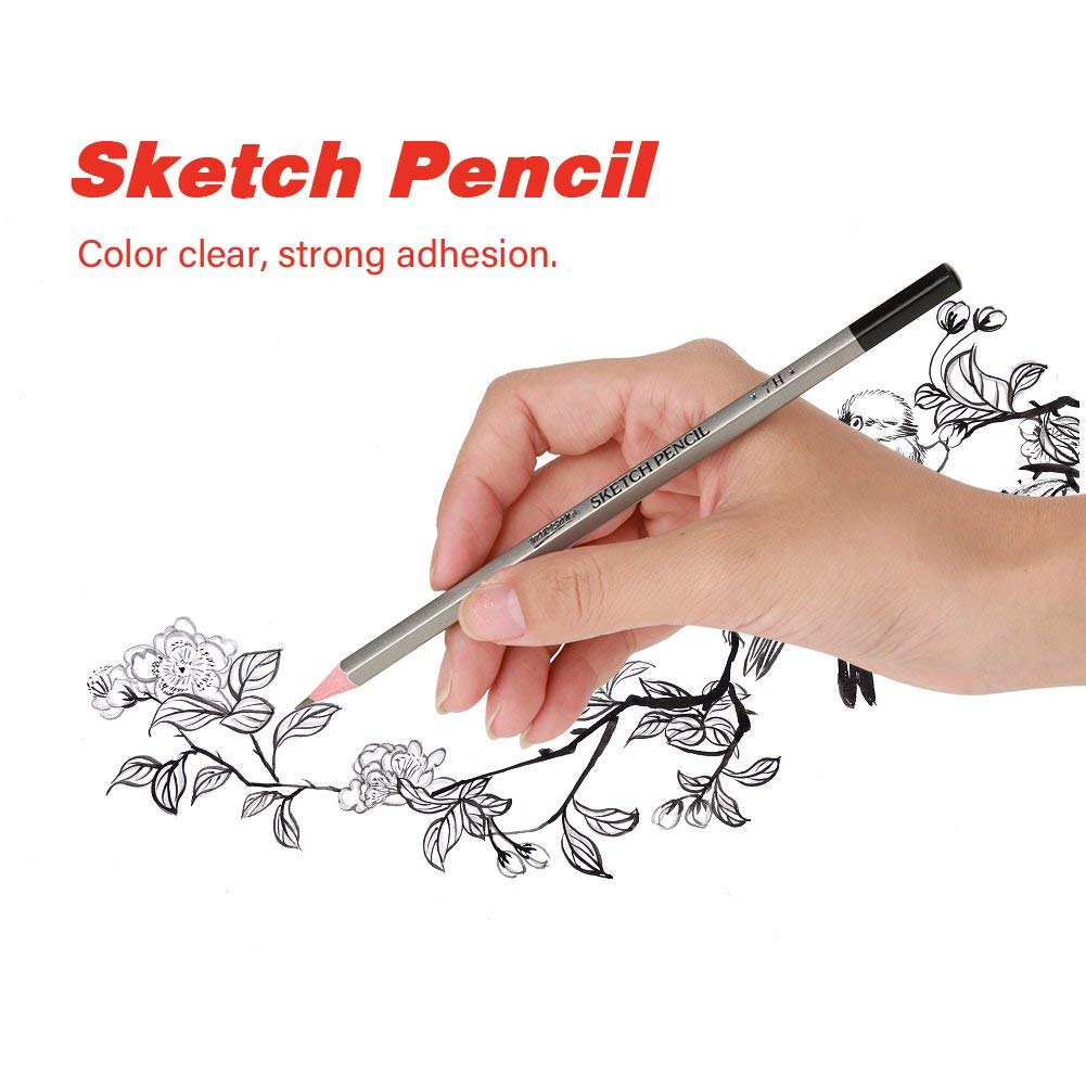 HEEPDD 24Pcs Drawing Sketching Pencil Set, Sketch Art Graphite Shading Pencils 9H 8H 7H 6H 5H 4H 3H 2H H HB F B 2B 3B 4B 5B 6B 7B 8B 9B 10B 11B 12B 14B for Beginners ProArtists