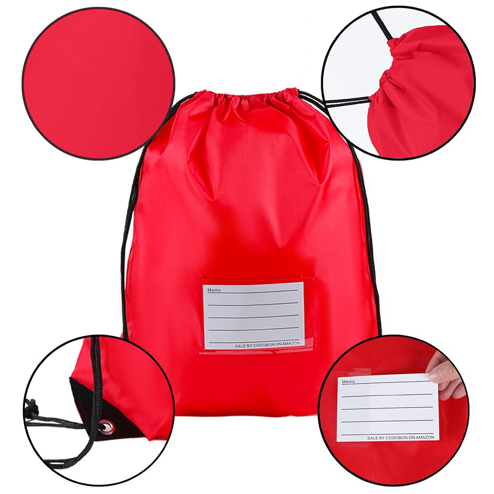 20 Pcs Drawstring Bags,Bulk Draw String Backpack, DIY Gym Sports Cinch Bag Sackpack for Women Men, Red