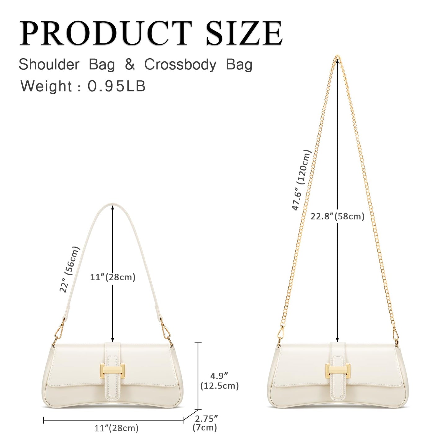 Shoulder Bag for Women, Small Handbag Hobo Purses, Retro Clutch Underarm Bag, Beige