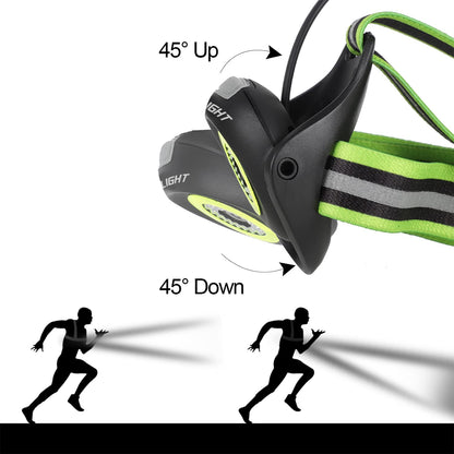 WESTGIRL Running Light, 90° Adjustable Beam Angle, 500 Lumens, Rechargeable USB Waterproof Running Lamp, Safety Light, Lightweight Sports Running Lights for Jogging, Hiking, Camping, Fishing
