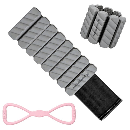 FWPSPORT 2 lb Wrist and Ankle Weights Set of 2 (1 lb Each) with Resistance Band, Adjustable Silicone Wearable Arm & Leg Weights for Walking, Pilates, Yoga, Home Workout