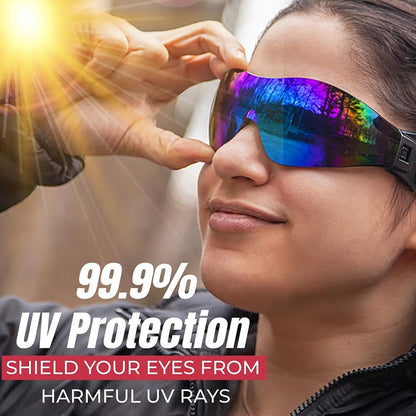 Mirage Vented Safety Goggles - UV Protection Eye Gear for Outdoor Activities | Blue Mirror, Adjustable Band, Dustproof