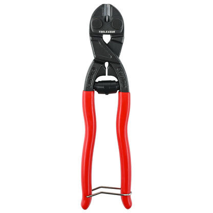 TOOLEAGUE 8-inch Mini Bolt Cutter with Recess and Spring,CR-V Blade, Security Lock,Compact Bolt Cutters with Comfortable Grip,Easily Cut Locks, Barbed Wire, Thick Wire,Rods, Chain