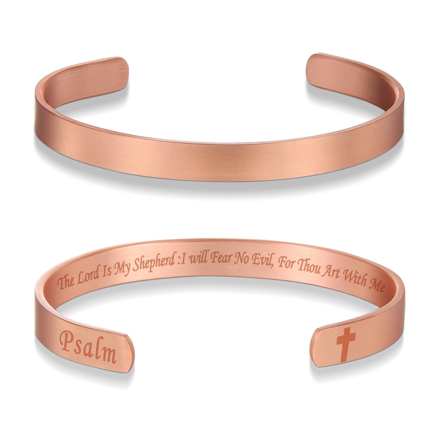 MagEnergy Copper Bracelet Cross Bracelet Personalized Inspirational Jewelry Gifts for Men and Women Adjustable