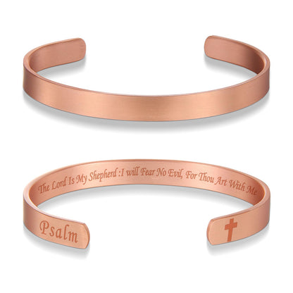 MagEnergy Copper Bracelet Cross Bracelet Personalized Inspirational Jewelry Gifts for Men and Women Adjustable