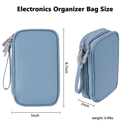 DDgro Travel Accessories Organizer Electronics Pouch for Keeping Certificates Charger/Power Bank/Cables/Mouse/Earphone (Medium, Black)