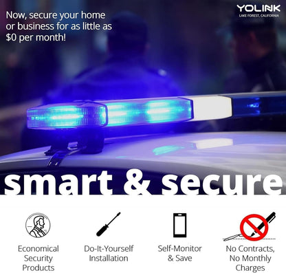 YoLink Outdoor Security Siren & Smart Alarm Controller Kit - Loud 110 dB, Wireless, Battery-Powered, 1/4 Mile Range, Android-iOS App, Alexa, Google, IFTTT, Home Assistant, Hub Required!