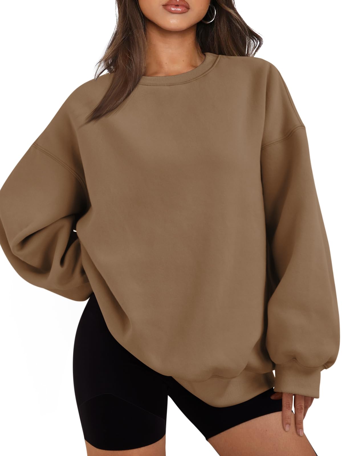 EFAN Womens Oversized Sweatshirts Hoodies Fleece Crewneck Sweaters Casual Tops Comfy Fall Fashion Outfits Winter Clothes 2025