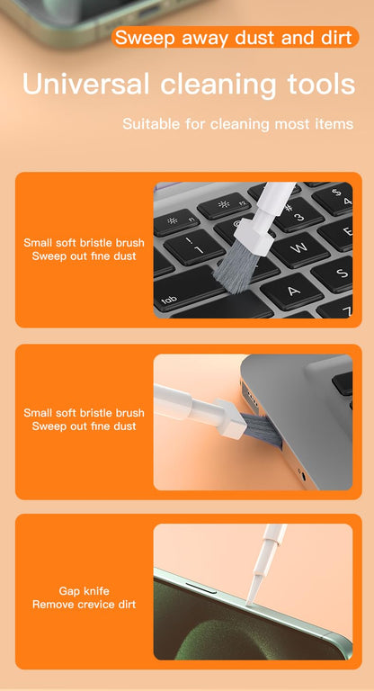 32-in-1 Multi-Functional Cleaning Kit for Electronics inlcuding Headphones,Mobile Phones,Computer,Monitor,Lens and etc, Compact and Portable Design, White