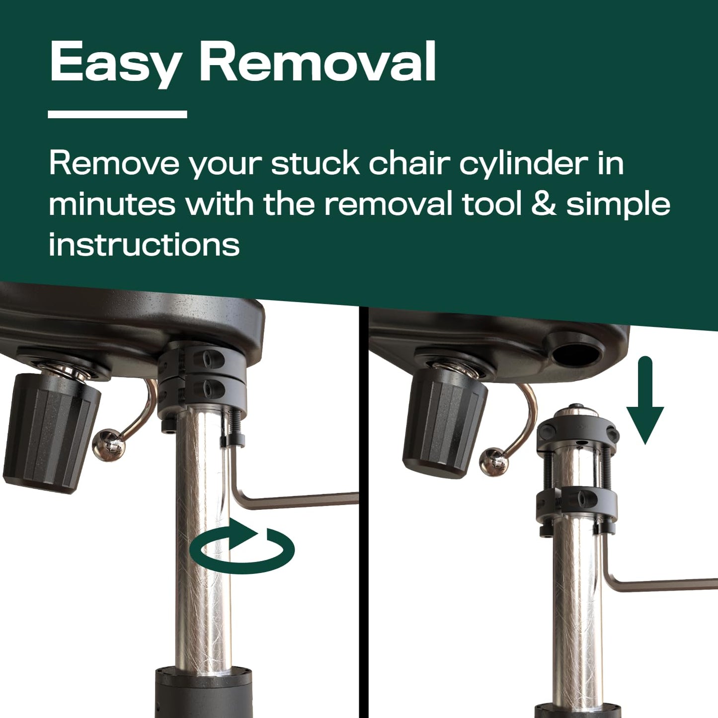 The Original Office Chair Cylinder Removal Tool (As Seen On PBS) - Easily Remove Your Old Gas Lift Piston from Any Office Chair