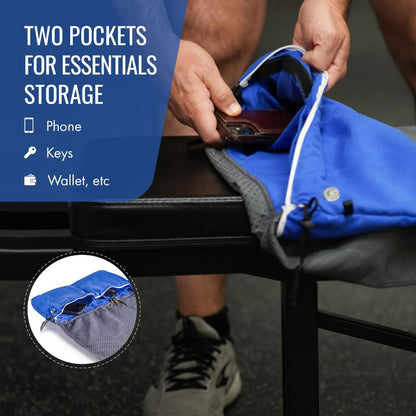 BENCHBARRIER® - The Next Step in Gym Hygiene | Protective Gym & Fitness Equipment Cover | Clean, No-Slip Microfiber Barrier for Sweaty, Germy Surfaces | Helps Stay Fresh Between Washes | Portable with Built-In Storage Pockets