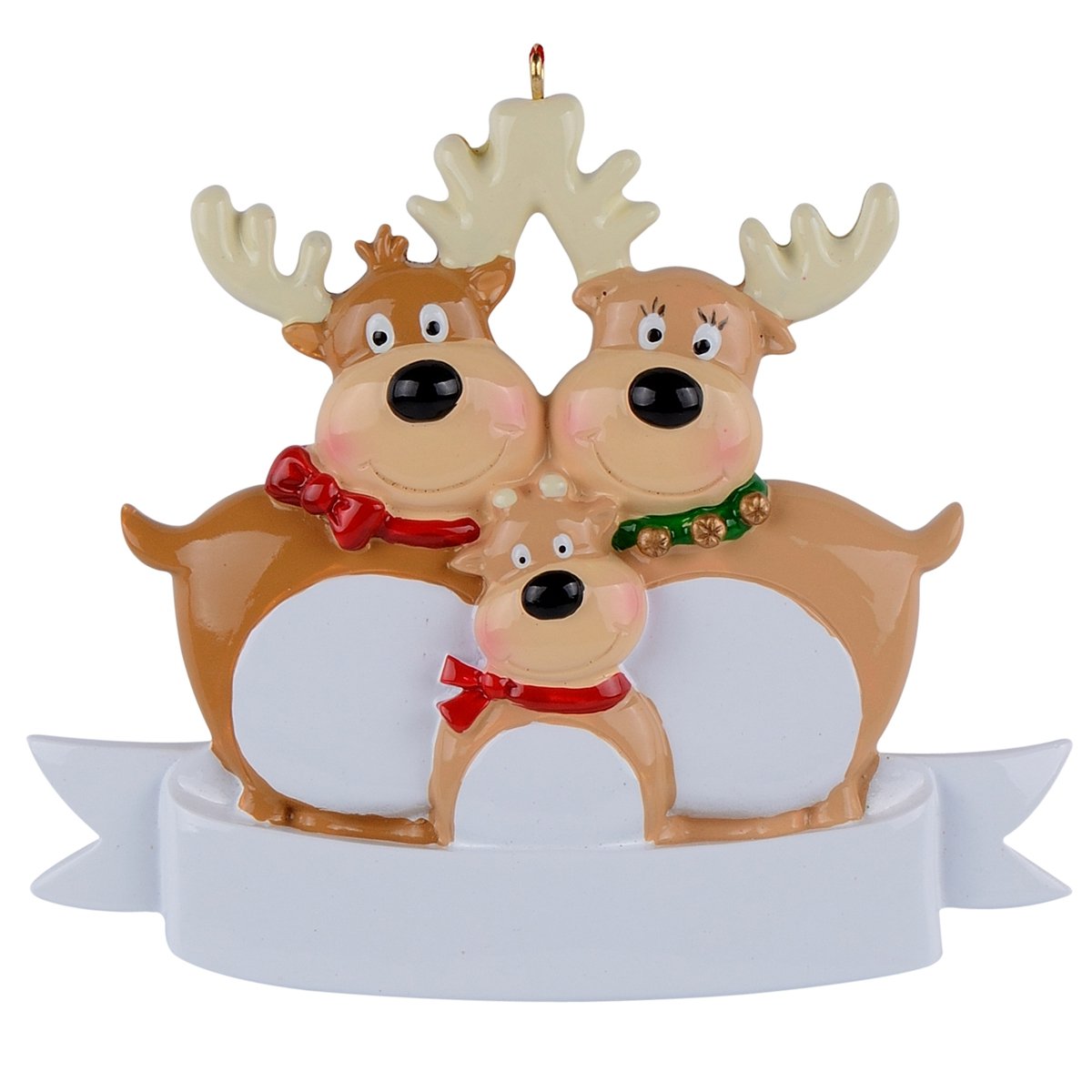 Reindeer Family of 3 Personalized Christmas Ornament - Family of Three Christmas Tree Ornaments 2025 - Our First Christmas Together Ornament - Unique Keepsake Gifts for Parents, Grandparents, Friends