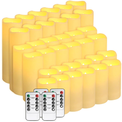 fclayvts 36-Pack LED Flameless Candles with Remote Control - Perfect for Home, Parties, and Special Occasions - Create a Magical Ambiance Effortlessly(Three Sizes)