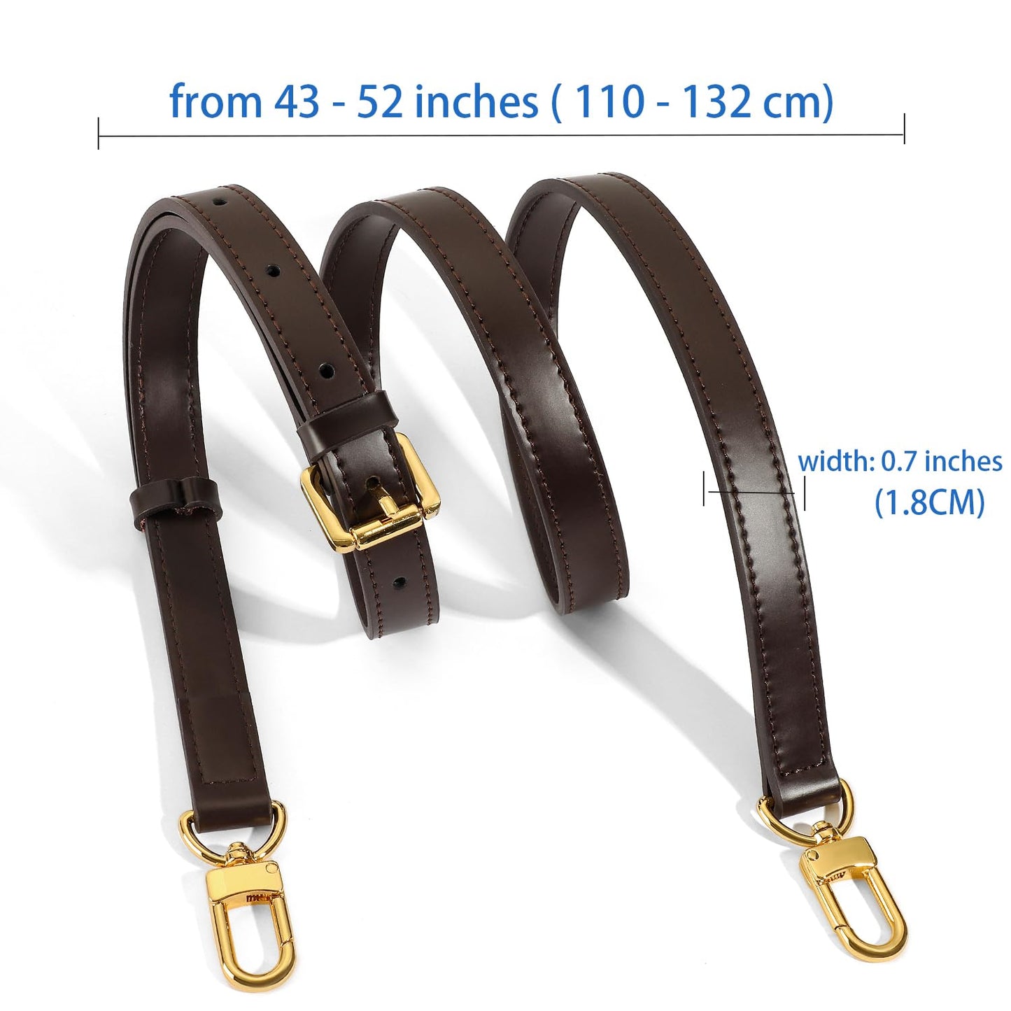 BEUDW Vachetta Leather Adjustable Crossbody Strap for Leather Shoulder Strap Belt Replacement Suitable for L V Handbags