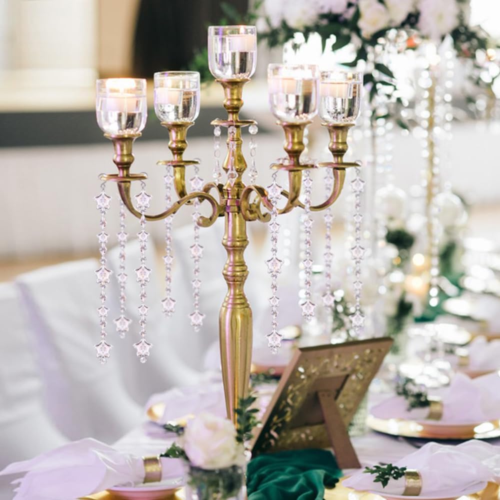 Clear Acrylic Crystal Ornaments Garlands for lampshade，Lamps, Chandeliers, Centerpieces and Christmas Trees (Star Clear Acrylic-12PCS)