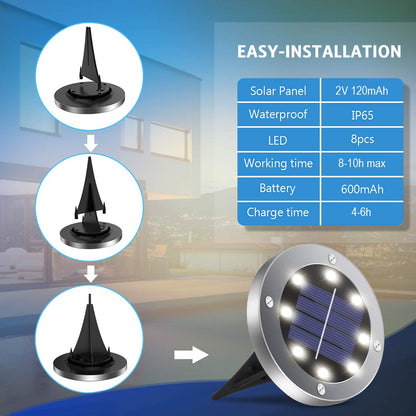 OULONGER Solar Lights Outdoor,12 Pack Solar Lights Outdoor Waterproof,Garden Ground Light Landscape Lighting for Outside Patio Pathway Yard Lawn Driveway Deck Step Walkway(White Light)