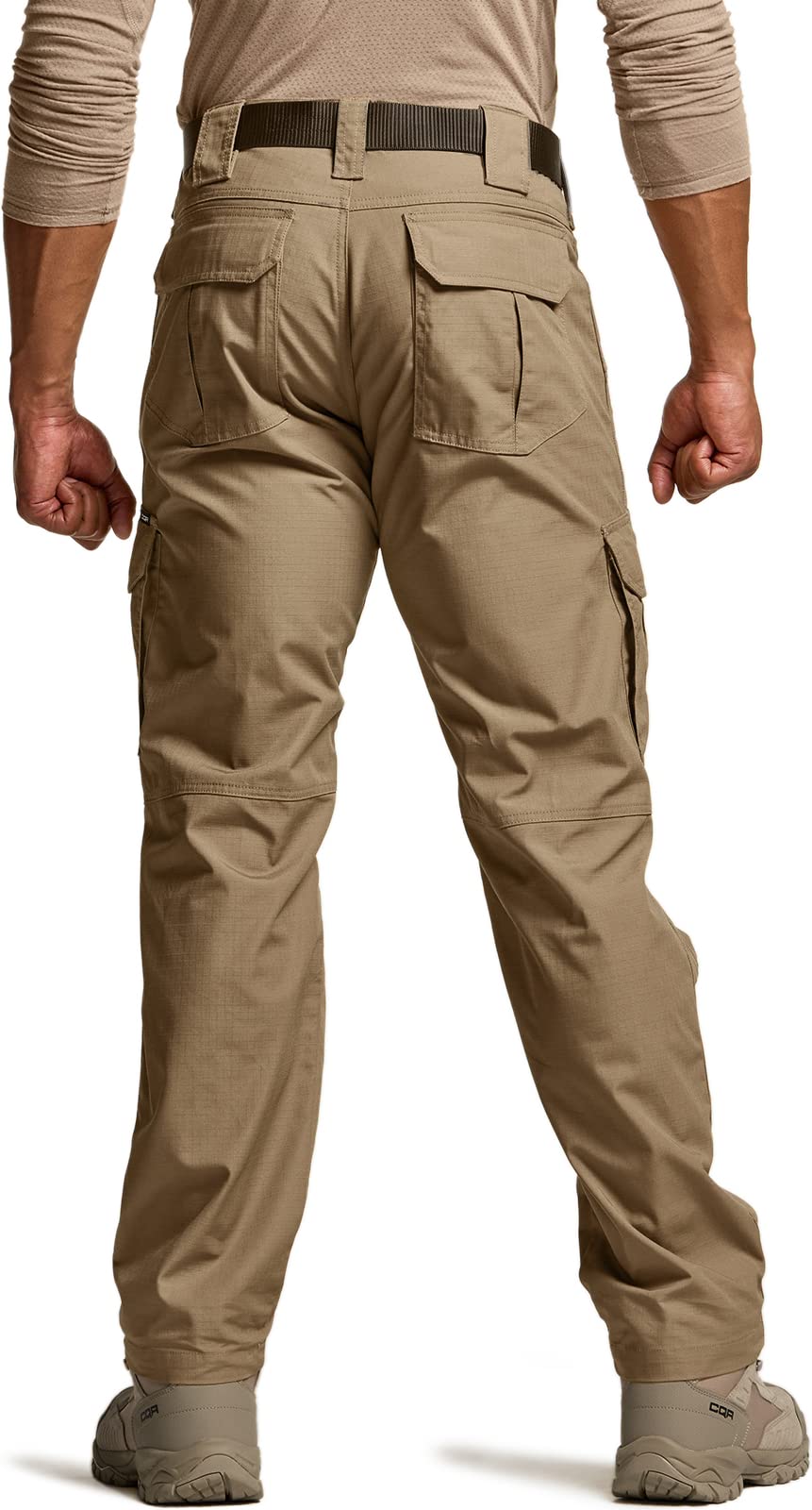 CQR Men's Tactical Pants, Water Resistant Ripstop Cargo Pants, Lightweight EDC Work Hiking Pants, Outdoor Apparel, Raider Mag Cougar, 46W x 30L