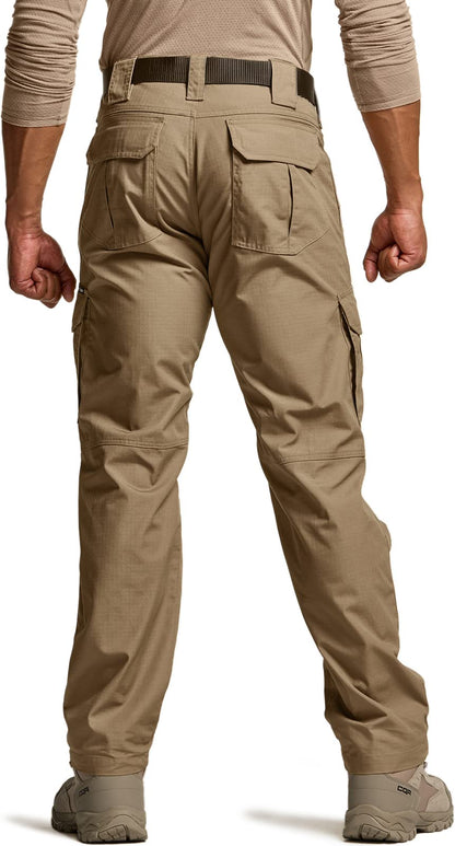 CQR Men's Tactical Pants, Water Resistant Ripstop Cargo Pants, Lightweight EDC Work Hiking Pants, Outdoor Apparel, Raider Mag Cougar, 46W x 30L