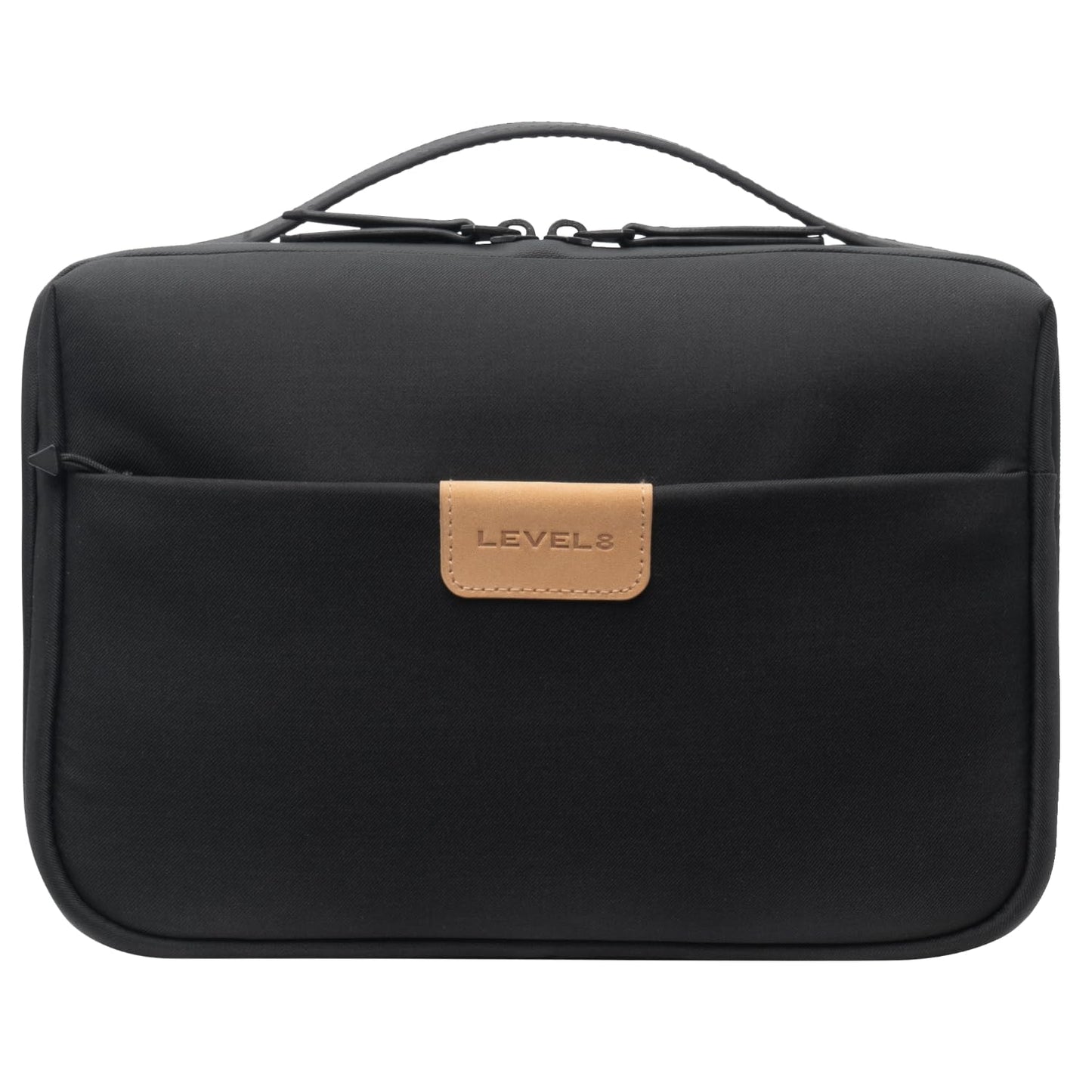 LEVEL8 Travel Toiletry Bag for Women Men, Travel Organizer Water Repellent, Makeup Organizer with Hang Hook for Travel Accessories, Large/Black