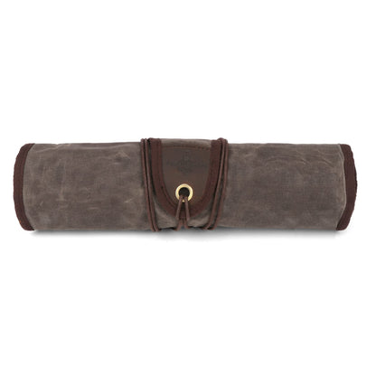 TOURBON Waxed Canvas Tool Roll Up Bag, 25-Pocket Wood Carving Chisel Carrying Case, Multi-Purpose Tool Pouch with Zipped Compartments