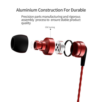 SoundMAGIC E80 Wired Earbuds No Microphone HiFi Stereo Audiophile Earphones Noise Isolating in Ear Headphones Comfortable Fit Super Bass Black Red