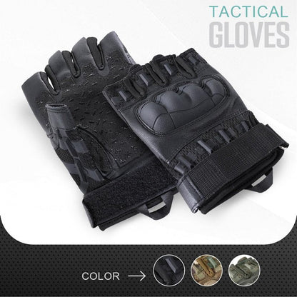 WTACTFUL Fingerless Tactical Gloves for Men Airsoft Paintball Bike Cycling Motorcycle Motorbike Hunting Hiking Work Outdoor Half Finger Gloves Black M