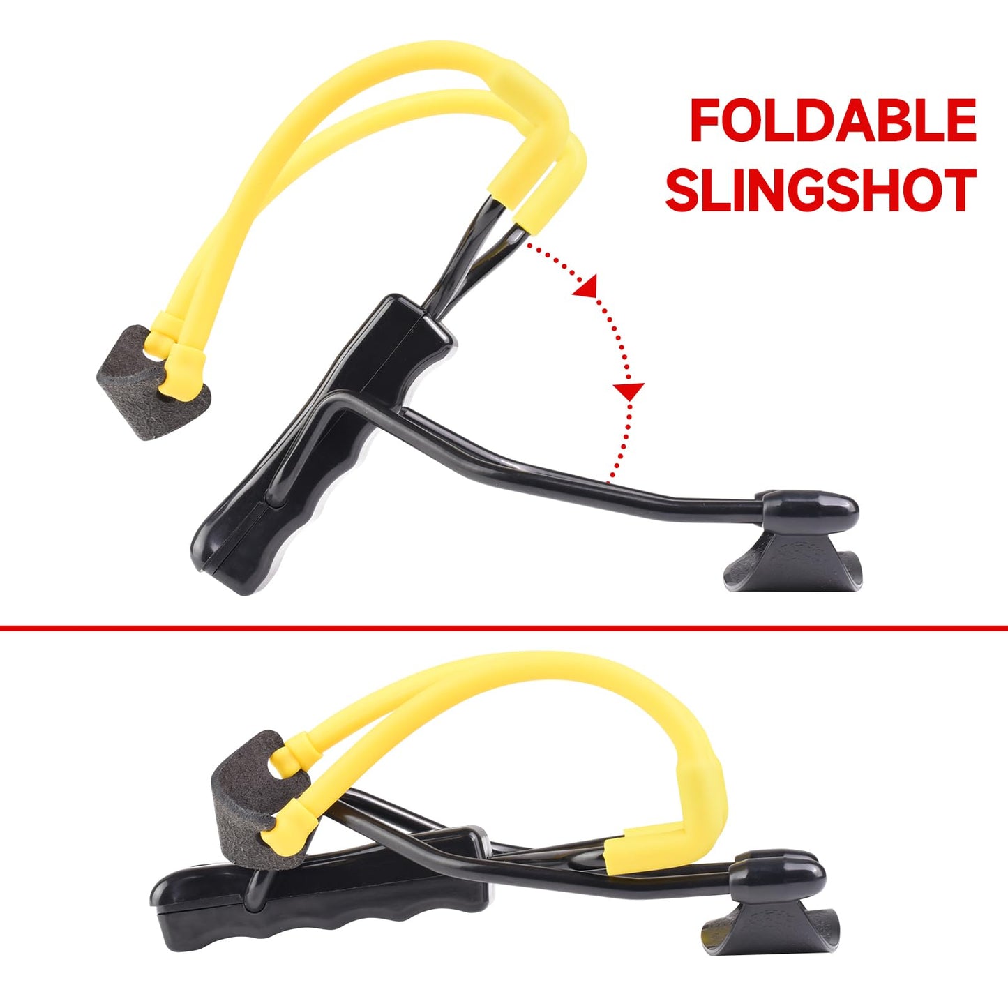 Catch&Hunt Wrist Rocket Slingshot for Adults, Foldable Powerful Professional Shooting Sling Shot, with Ammo, Spare Rubber Band,Target（Basic Style）